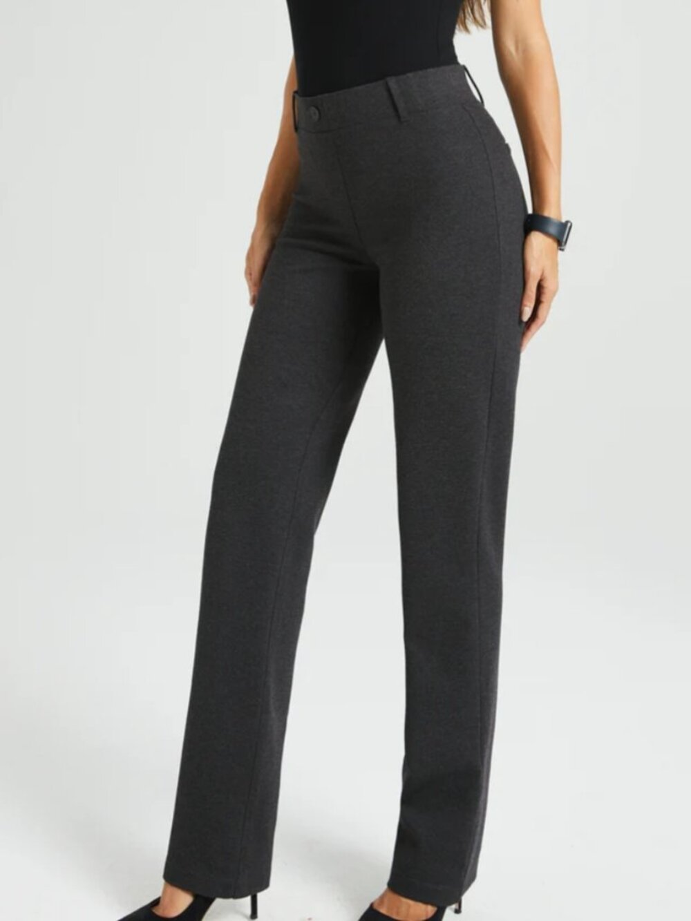 New Betabrand Charcoal Straight Leg Classic DPYP Dress Pant Yoga Pants 1X